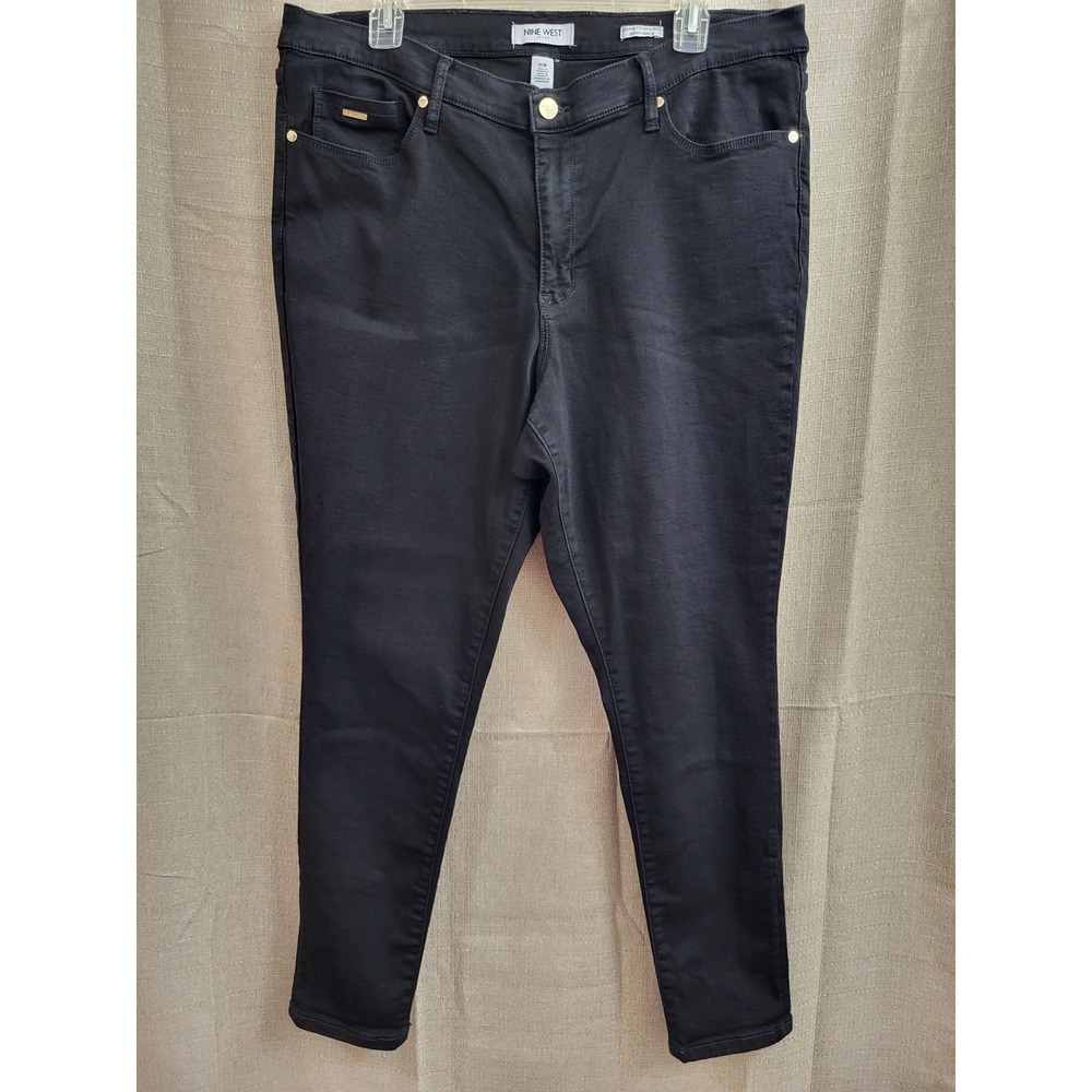 Nine West Cigarette High Rise Skinny Ankle Jeans Black 16W Womens Stretch Pants
